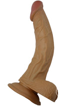 All American Whoppers Dildo with Balls Latin - Brown/Caramel - 8in