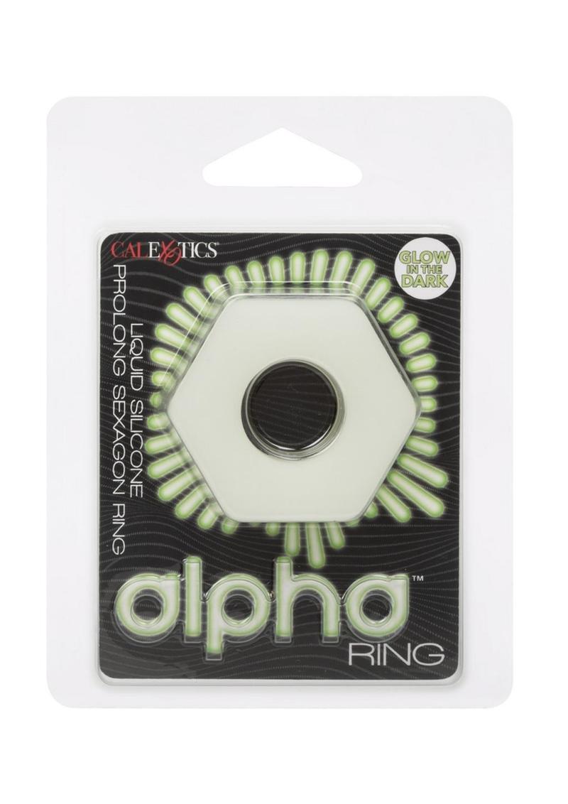 Alpha Glow In The Dark Liquid Silicone Prolong Sexagon Ring