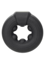 Alpha Liquid Silicone Beaded Optimum Cock Ring - Black