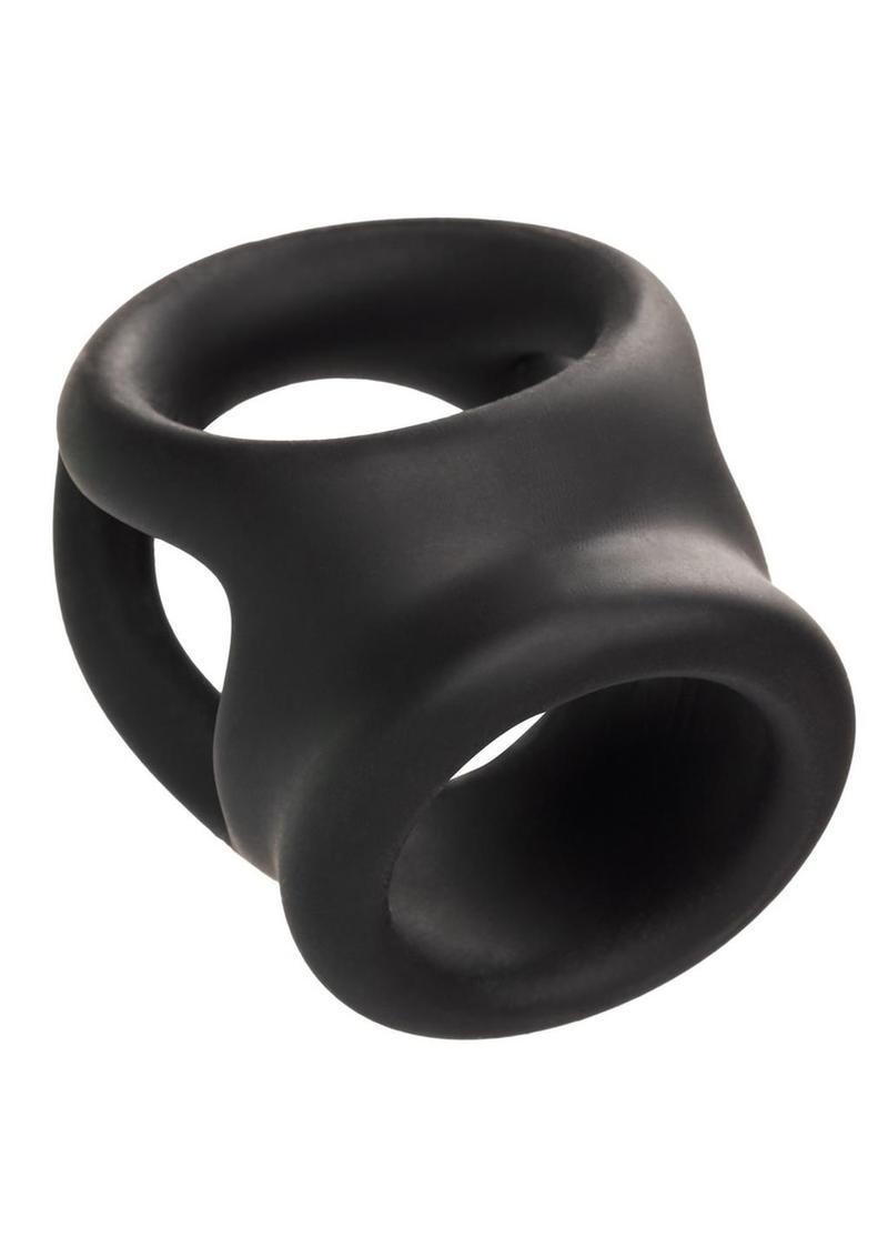 Alpha Liquid Silicone Dual Cage and Ring - Black