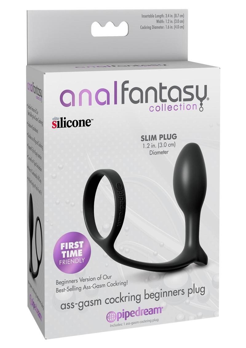 Anal Fantasy Collection Ass-Gasm Cock Ring Beginners Silicone Plug Slim