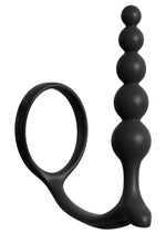 Anal Fantasy Collection Ass-Gasm Silicone Cockring Anal Beads - Black