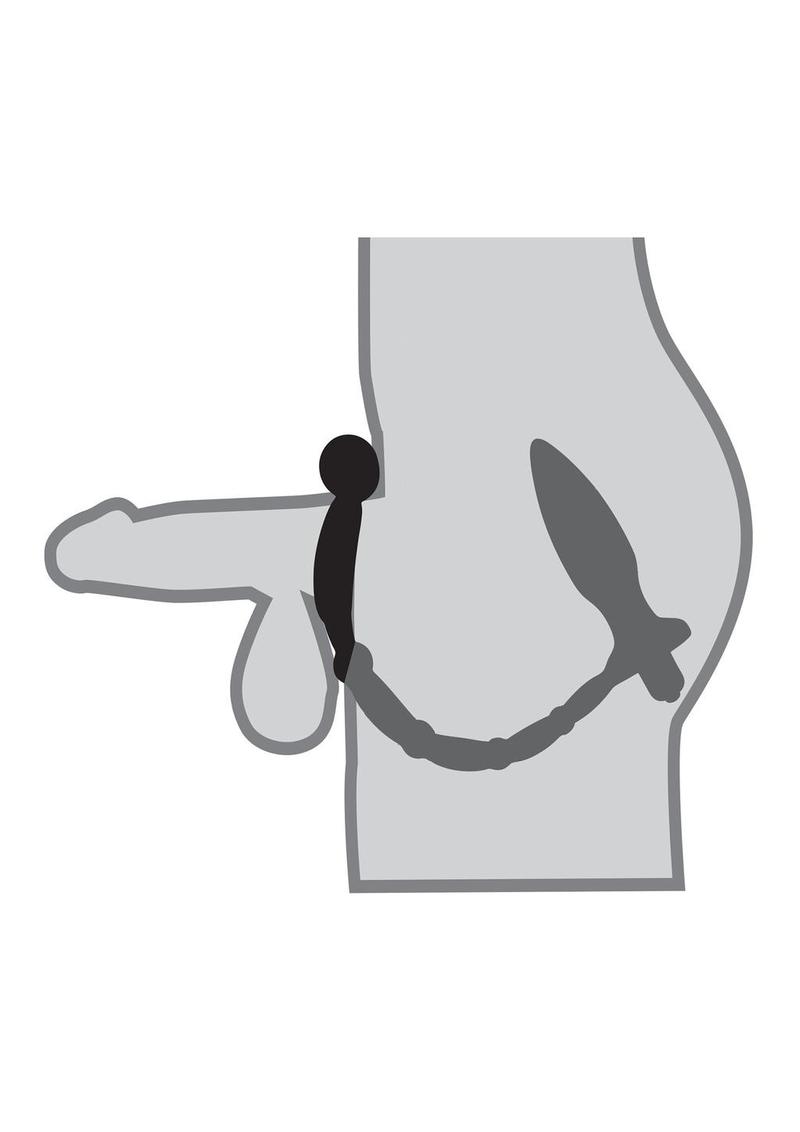 Anal Fantasy Collection Silicone Ass Kicker Plug with Cock Ring Waterproof