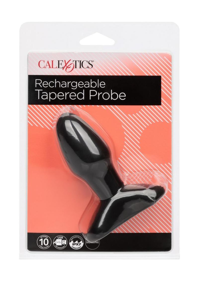 Anal Toys Rechargeable Tapered Probe Silicone Anal Stimulator - Black