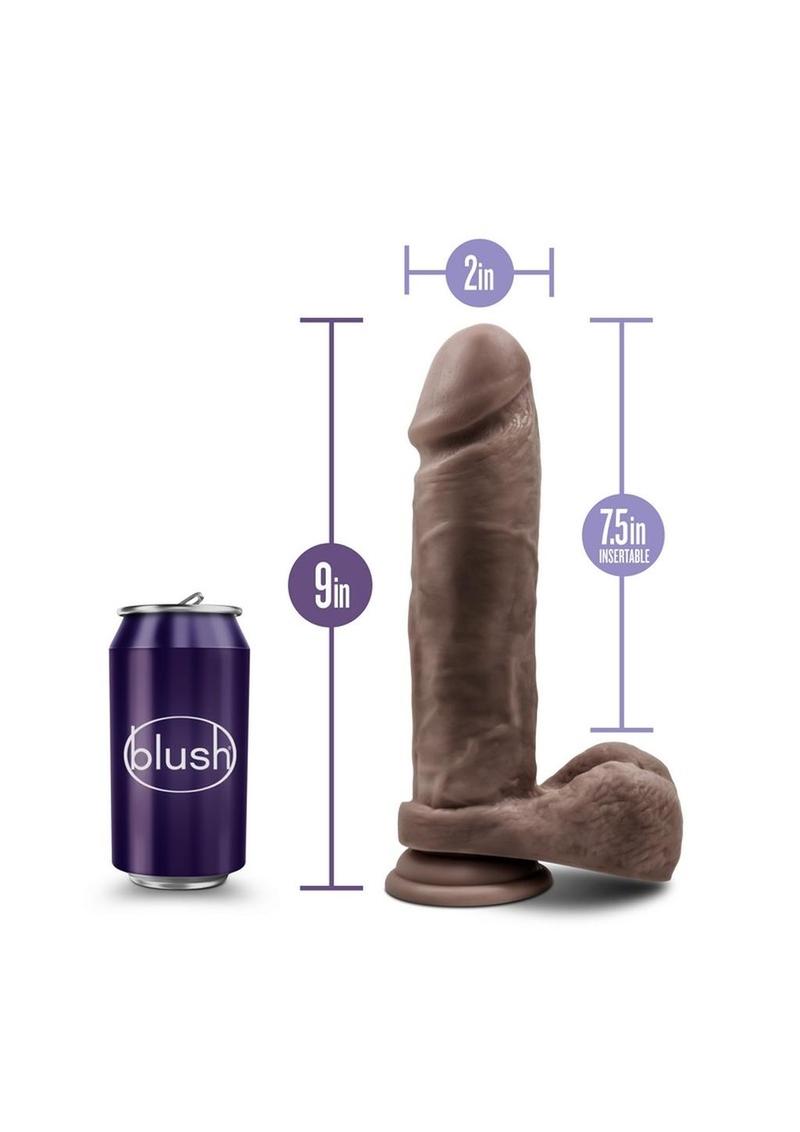 Au Naturel Dildo with Suction Cup - Chocolate - 9.5in