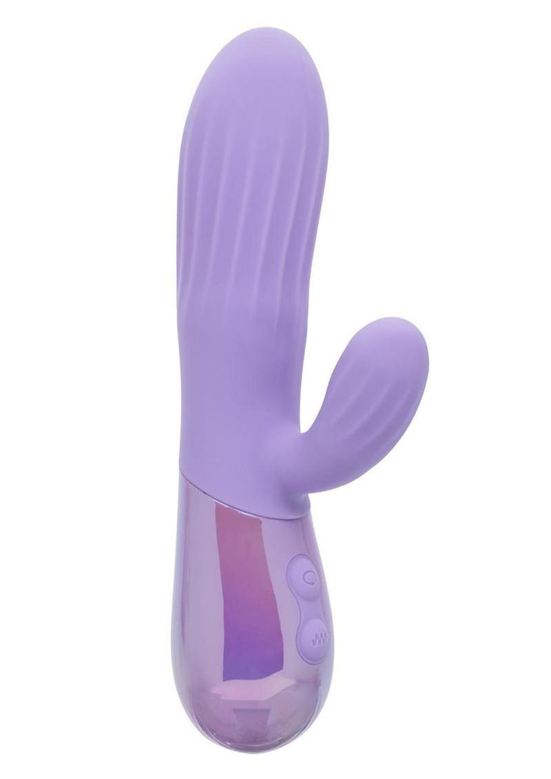 Aura Rotating Ripple Rechargeable Silicone Dual Massager - Purple