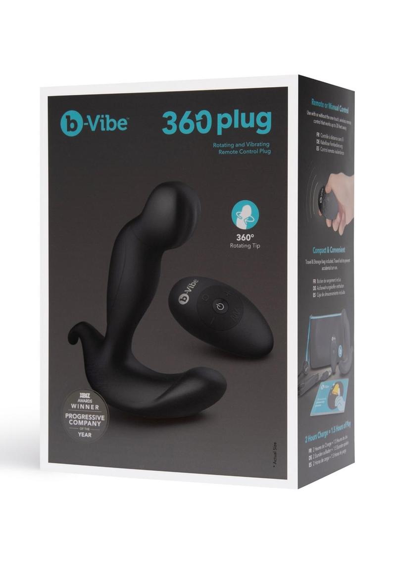 B-Vibe 360 Plug Rechargeable Silicone Rotating and Vibrating Kwith Remote Anal Plug