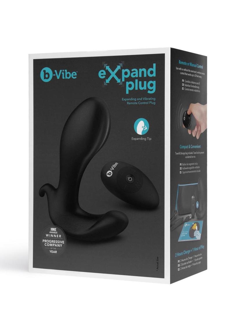 B-Vibe Expanding Plug Rechargeable Silicone with Remote Anal Plug