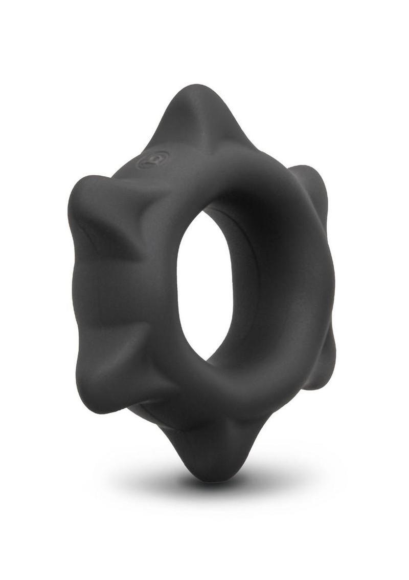 B-Vibe Flex Ring Spike Silicone Cock Ring - Black
