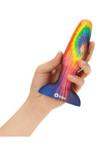 B-Vibe Peace and Love Rechargeable Silicone Rimming Plug with Remote Control - Tie Die