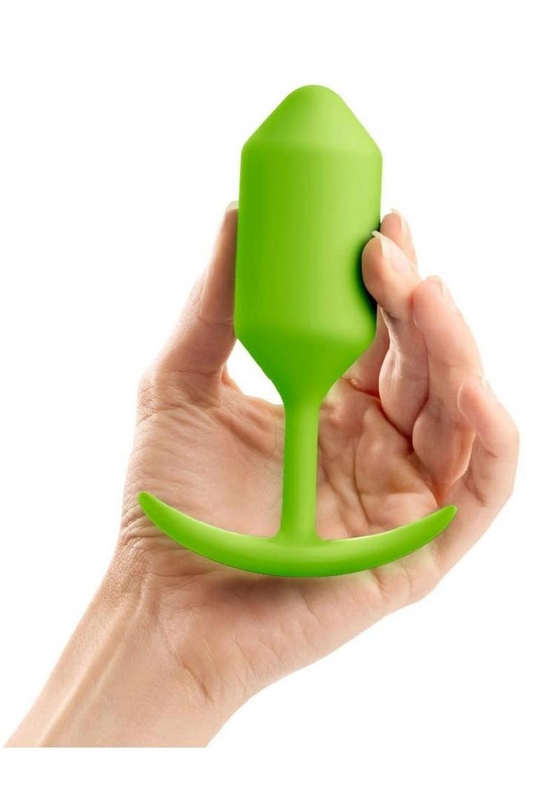 B-Vibe Snug Plug 3 Silicone Weighted Anal Plug - Green/Lime