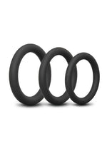 B-Vibe Snug Ring Lite Silicone Cock Ring - Black - 3 Pack