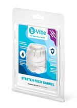 B-Vibe Stretch Tech Barrel Ultra Stretchy Cock Ring - Clear