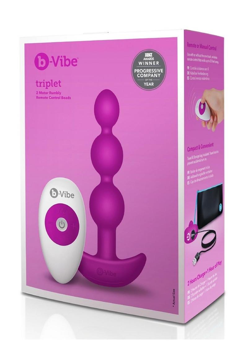 B-Vibe Triplet Anal Beads Rechargeable Silicone Beads with Remote Control