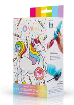 B-Vibe Unicorn Vibrating Plug with Tail - Rainbow