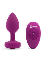 B-Vibe Vibrating Jewel Plug Rechargeable Silicone Anal Plug with Remote