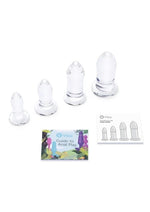 B-Vibes Anal Dilators Glass Plug - Clear - 4 Per Set/Set