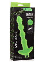 Bang! 28x Glow In The Dark Silicone Rechargeable Anal Beads with Remote - Glow In The Dark/Green