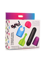 Bang! Rechargeable Bullet with 4 Attachments - Black/Glow In The Dark