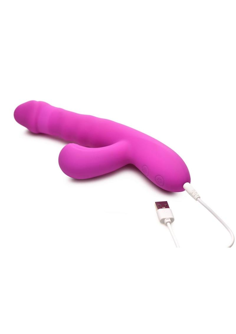 Bang! Thrusting and Sucking Rechargeable Silicone Rabbit Vibrator Naughty  Nook