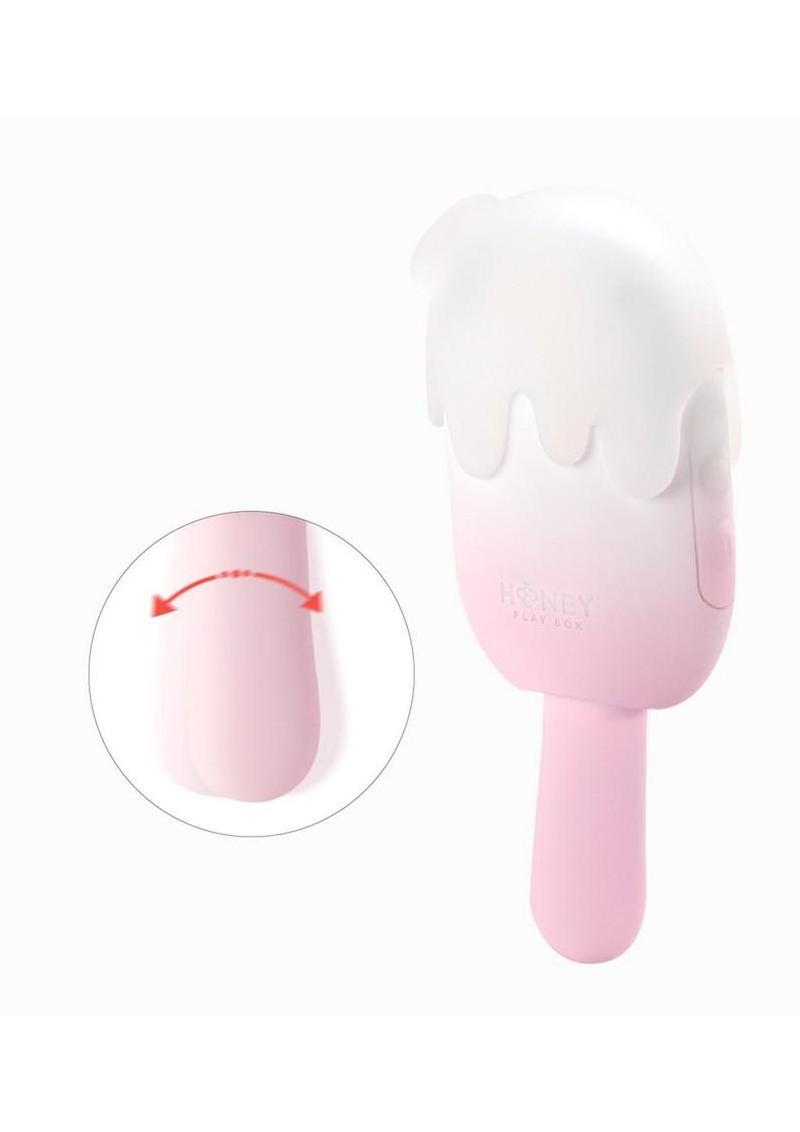Bite Me Sucking Tapping and Vibrating Silicone Rechargeable Cream Pop Stimulator