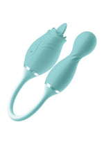 Blaze Exciter Rechargeable Silicone Dual Stimulating Vibrator - Aqua/Blue
