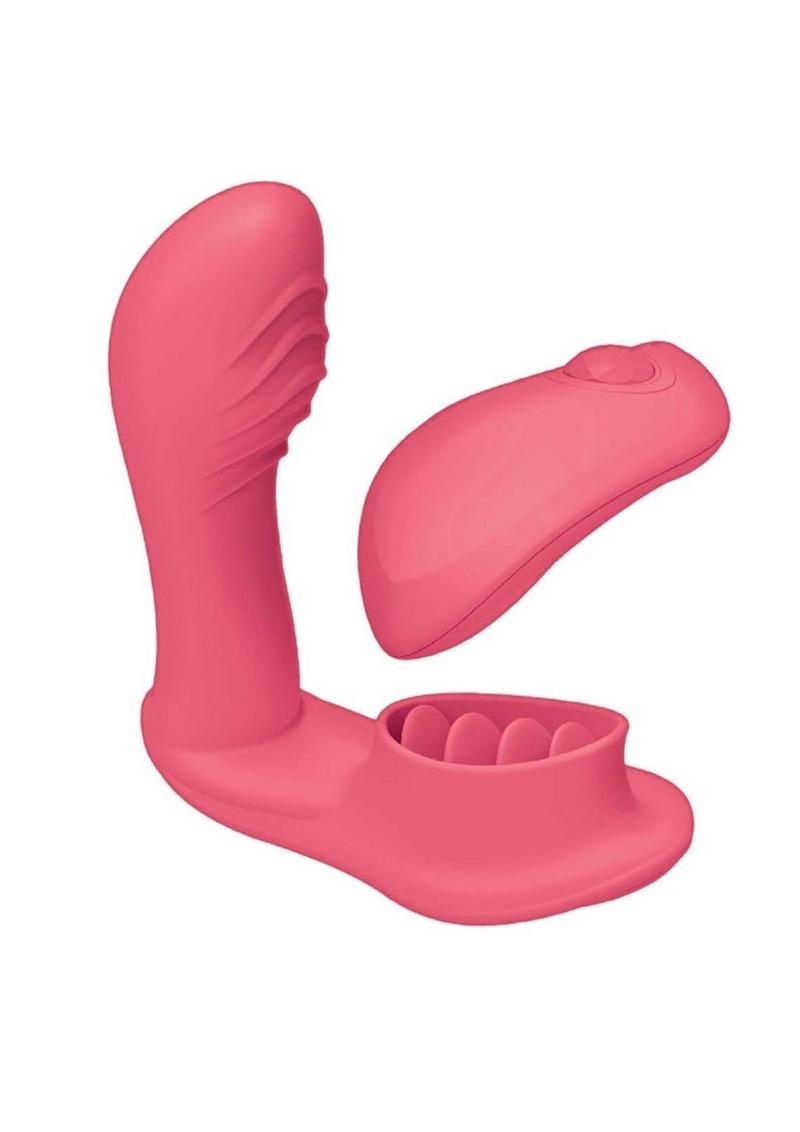 Blaze Remote Control Satisfier Rechargeable Silicone Mini Vibrator - Coral