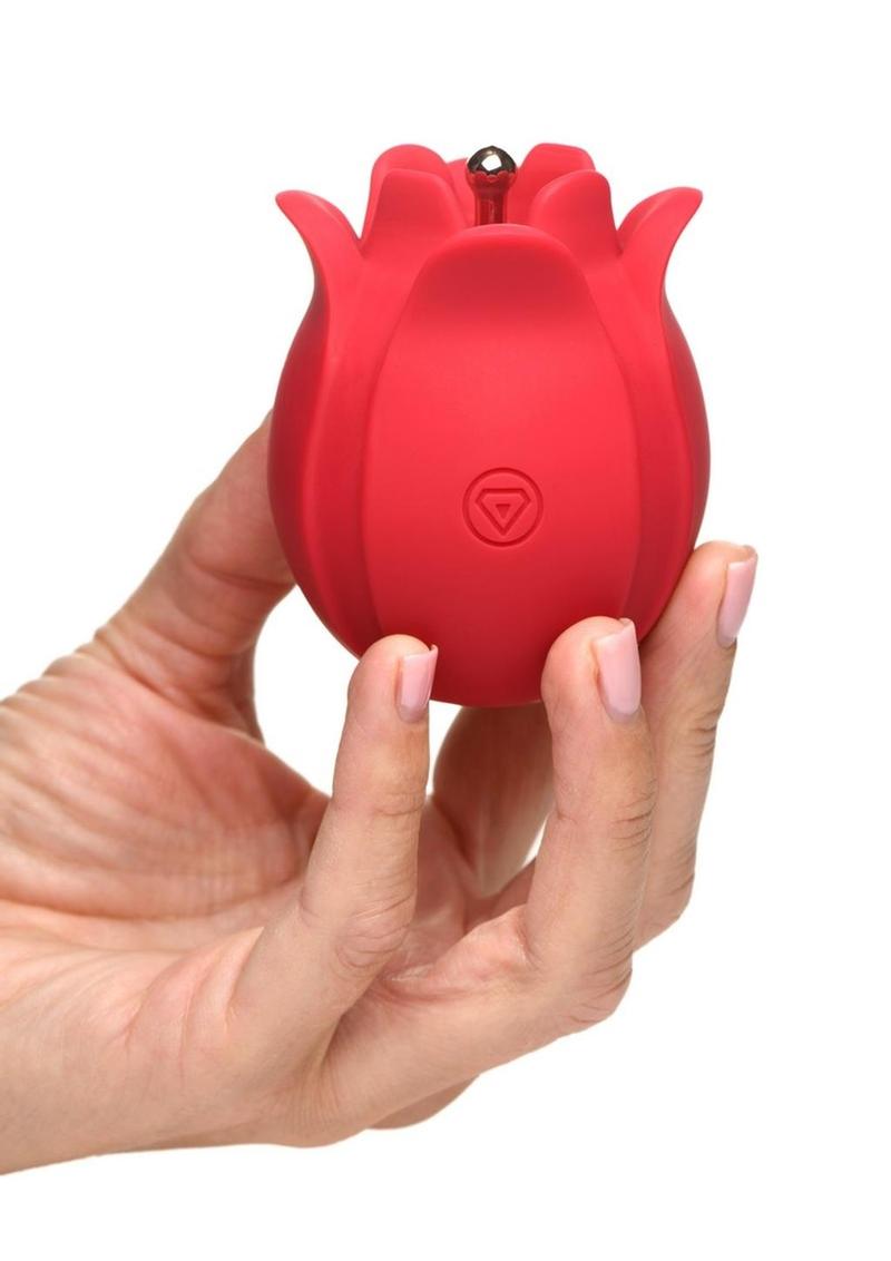 Bloomgasm Orchids Wild Rechargeable Silicone Vibrating Pinpoint Rose Tickler - Red