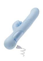 Blush Devin Rechargeable Silicone Rabbit Vibrator - Blue