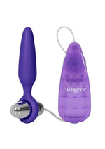 Booty Call Booty Glider Silicone Vibrating Butt Plug with Remote Control - Purple