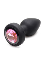 Booty Sparks 28x Rechargeable Silicone Vibrating Gem Anal Plug with Remote Control - Pink - Small