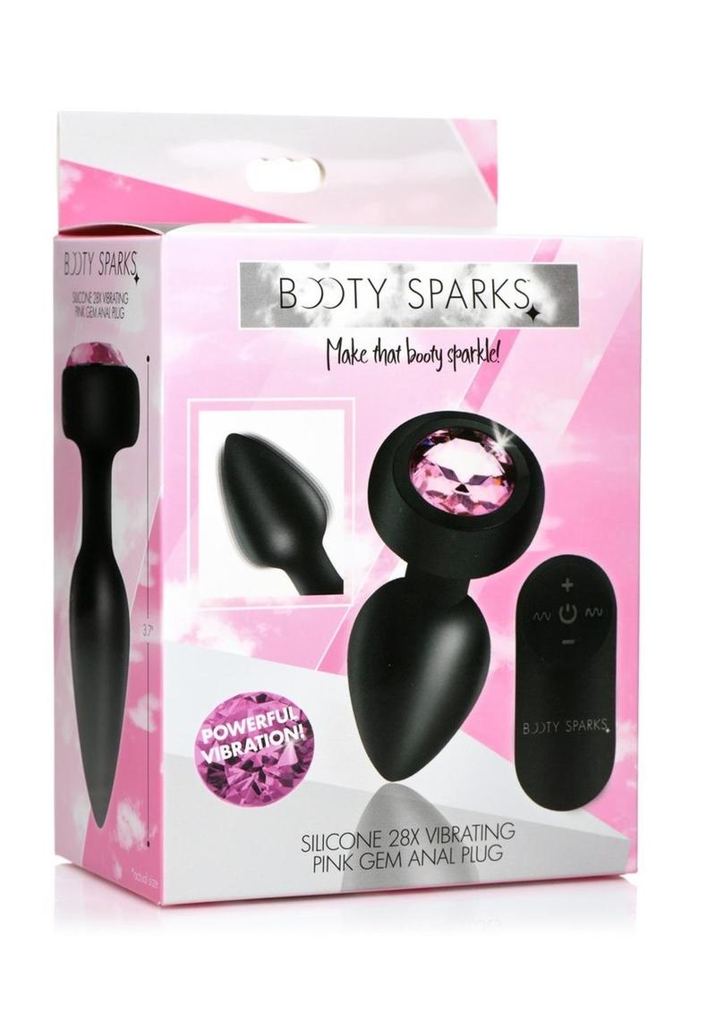 Booty Sparks 28x Rechargeable Silicone Vibrating Gem Anal Plug with Remote Control