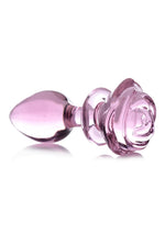 Booty Sparks Pink Rose Glass Anal Plug