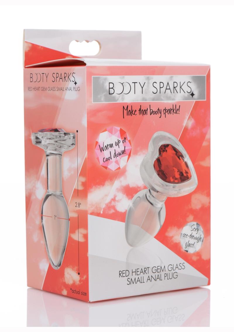 Booty Sparks Red Heart Glass Anal Plug