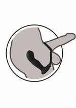 Butts Up Rechargeable Silicone Prostate Massager with Scrotum and Cock Ring - Black