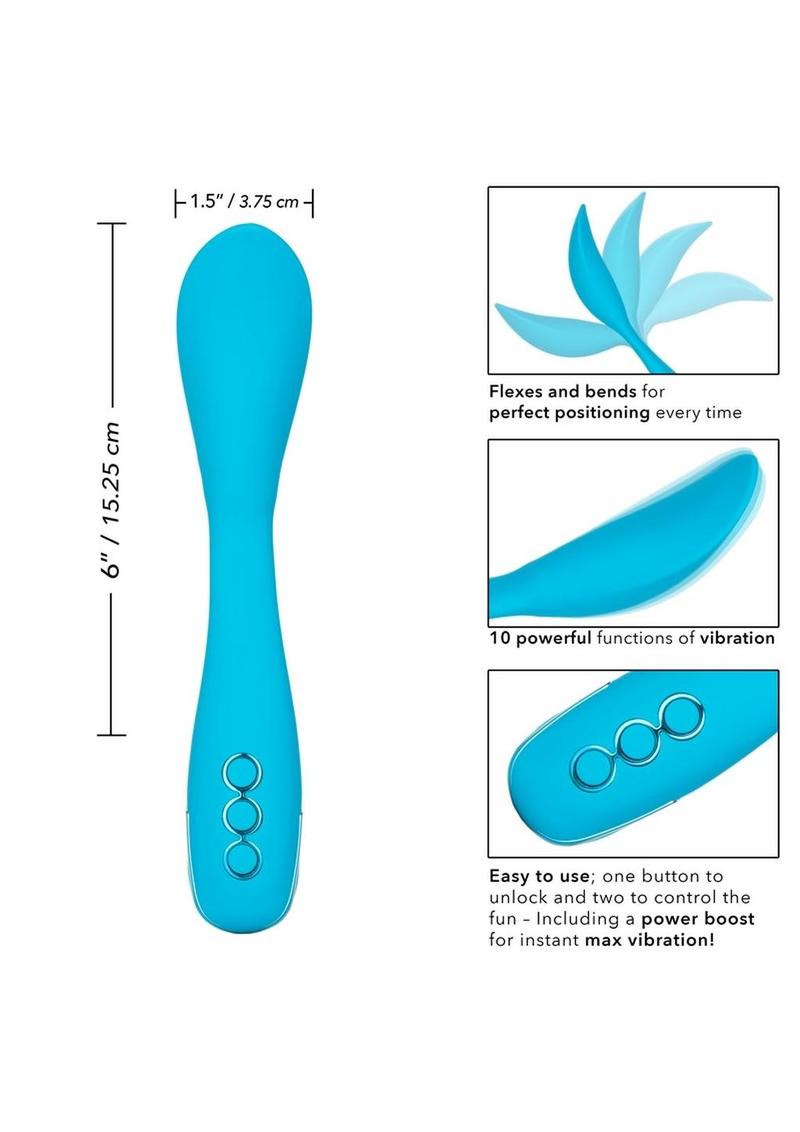 California Dreaming Palm Springs Pleaser Rechargeable Silicone Contoured Vibrator - Blue