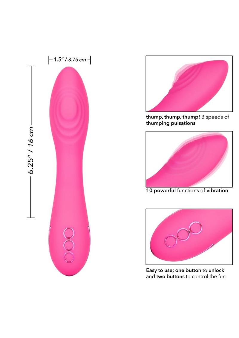 California Dreaming Surf City Centerfold Rechargeable Silicone Vibrator - Pink