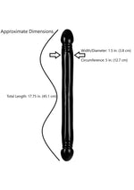 Classic Double Header Smooth Dildo - Black - 18in