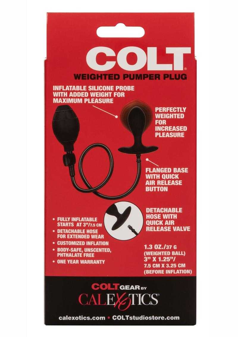 Colt Weighted Pumper Inflatable Silicone Anal Plug - Black