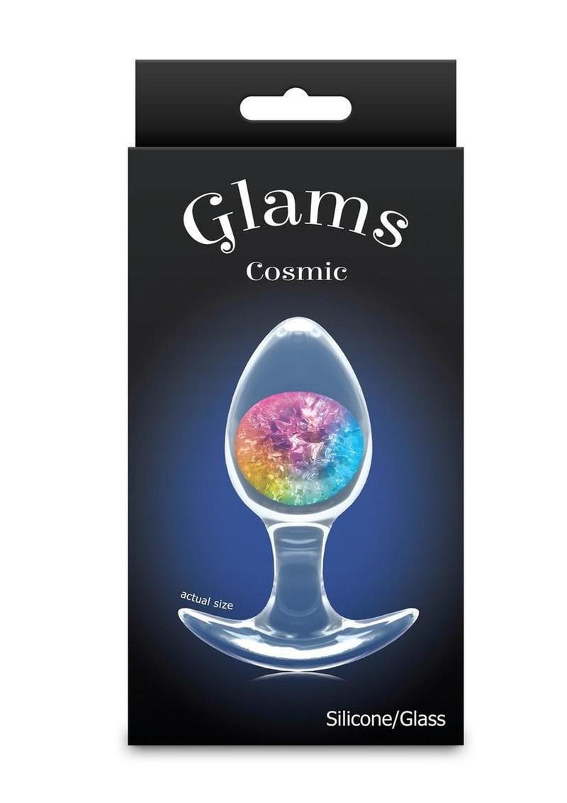 Cosmic Glams Silicone Anal Plug - Multicolor/Rainbow - Medium