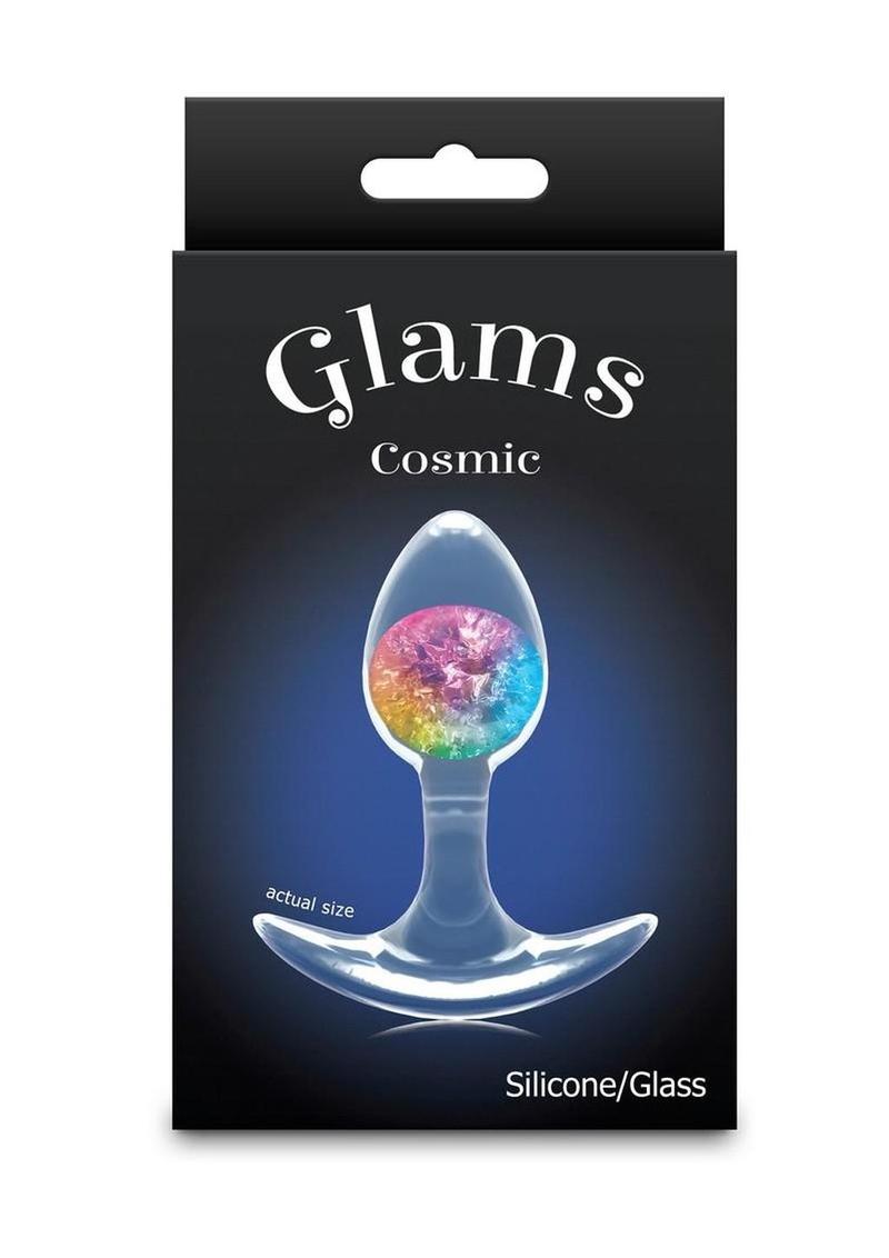 Cosmic Glams Silicone Anal Plug - Multicolor/Rainbow - Small
