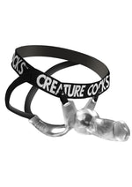 Creature Cock Snow Wolf Hollow Strap-On with Harness - Black/Clear