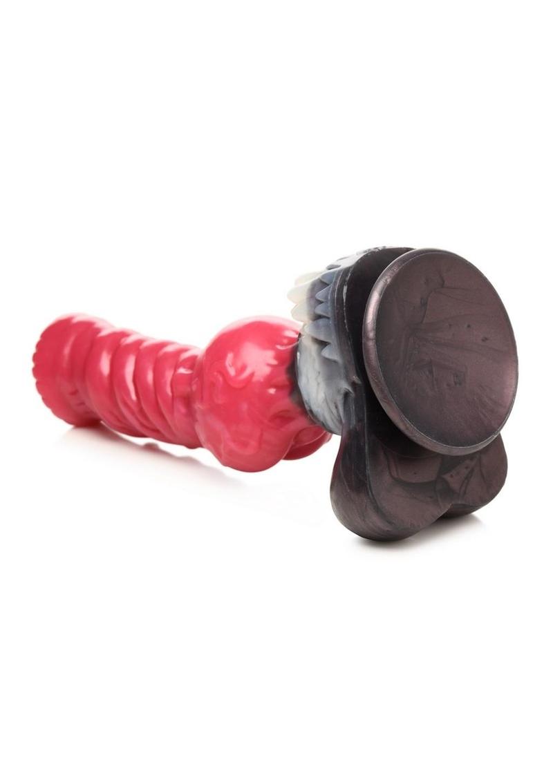 Creature Cocks Cujo Canine Silicone Dildo - Black/Red - XLarge