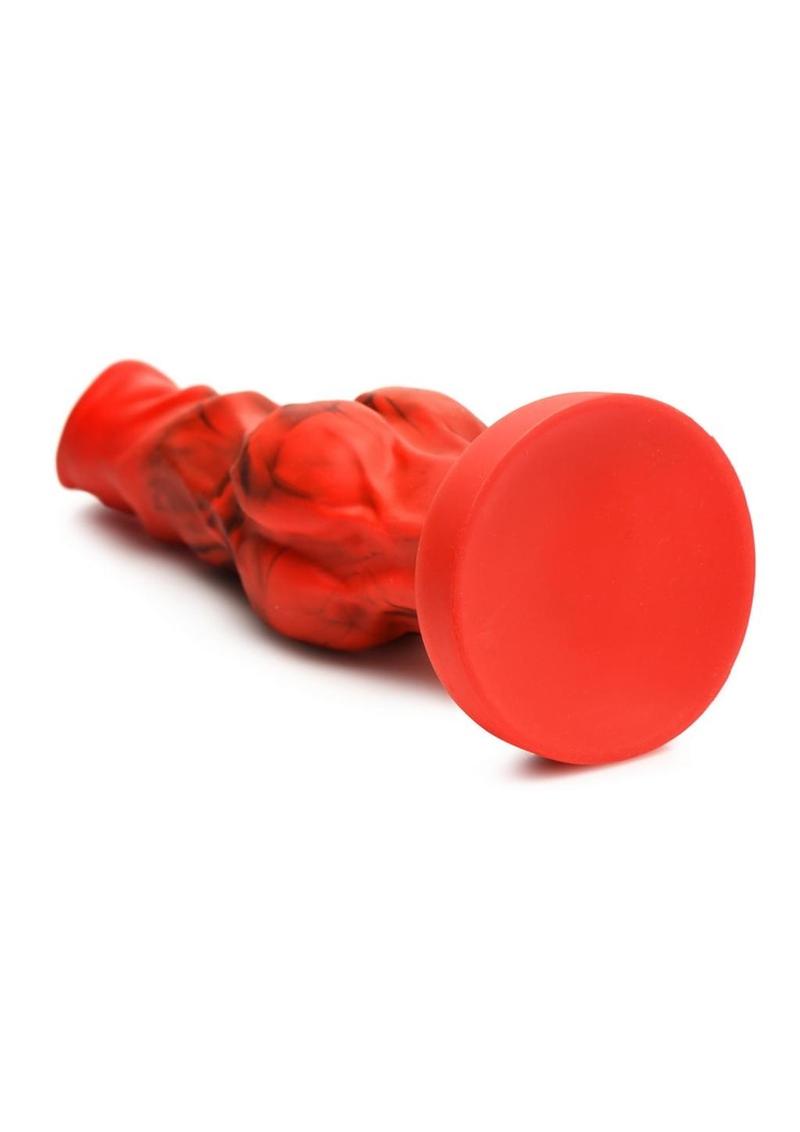 Creature Cocks Fire Hound Silicone Dildo - Black/Red - Large