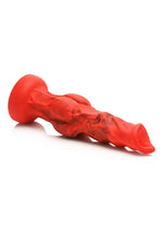 Creature Cocks Fire Hound Silicone Dildo - Black/Red - Medium