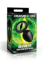 Creature Cocks Green Eye Silicone Butt Plug - Black/Green - Small