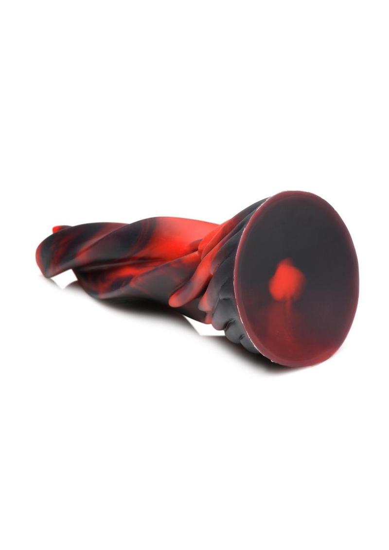 Creature Cocks Hell Kiss Twisted Tongues Silicone Dildo - Black/Red