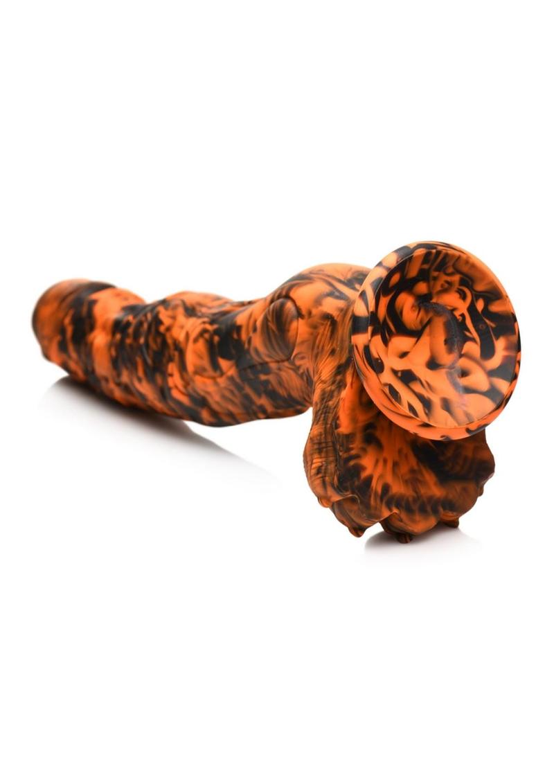 Creature Cocks Sabretooth Silicone Dildo - Black/Orange