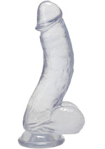 Crystal Jellies Curved Realistic Cock with Balls - Clear - 7in
