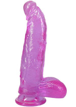 Crystal Jellies Curved Realistic Cock with Balls - Purple - 8in